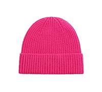 Winter Hats for Women Small Head, Soft Thickened Wool Cable Knitted Hat Windproof Warmer Winter Bobble Slouch Beanie for Women Fashionable Turnover Cuff Hot Pink