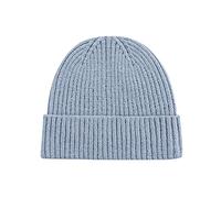 Winter Hats for Women Small Head, Soft Thickened Wool Cable Knitted Hat Windproof Warmer Winter Bobble Slouch Beanie for Women Fashionable Turnover Cuff Sky Blue
