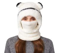 Winter Hats For Women Uk With Ear Flaps - Winter Knitted Hat and Scarf Combo Set Fleece Lined Earflap Cap for Outdoor Cold Weather Activities