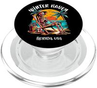 Winter Haven Florida Funny Skeleton in the Hot Sun Design PopSockets PopGrip for MagSafe