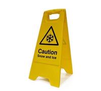 Winter Hazard Snow and Ice A-Board Sign Yellow 403075