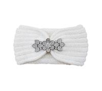 Winter Headband Autumn Winter Rhinestone Crystal Knitting Wide Headband Ear Warmers Outdoor Warm Head Cover Headwrap Hairbands(Color-02)
