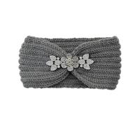 Winter Headband Autumn Winter Rhinestone Crystal Knitting Wide Headband Ear Warmers Outdoor Warm Head Cover Headwrap Hairbands(Color-03)