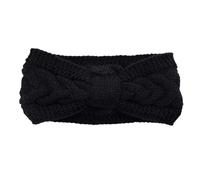 Winter Headbands for Women's Hair Autumn Winter Thicken Knitting Wide Headband For Women Plush Lined Headwrap Turban Hairbands Keep Warm Female Ear Warmers(Black-02)