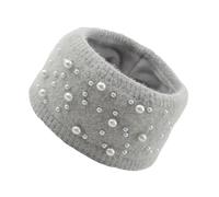 Winter Headbands for Women's Hair Braided Hairbands Turbans Autumn Winter Plush Pearl Hair band Girls Hair Accessories Head Band(Gray)