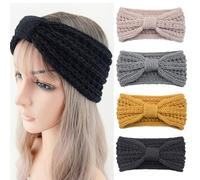 Winter Headbands for Women's Hair, Knitted Headband Hairband Soft Lining Cable Ear Warmers Comfy Ear Muffs Crochet Ladies Head Band Ski Walks Gifts for Women Girl (Knitted4A)