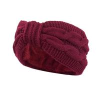 Winter Headbands Women Autumn Winter Thicken Knitting Wide Headband For Women Plush Lined Headwrap Turban Hairbands Keep Warm Female Ear Warmers Women Warm Knitted Headband(Red)