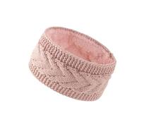 Winter Headbands Women Winter Warm Fuzzy Twist Headband For Women Handmade Solid Color Elastic Knitting Turban Bandage Hair Accessories for Outdoor Sports(Pink)