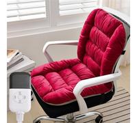 Winter Heated Seat Cushion with 9-Level Temperature Adjustment and 4-Speed Timed Function, Comfortable and Soft Suitable for Cold Weather(Red)
