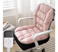 Winter Heated Seat Cushion with 9-Level Temperature Adjustment and 4-Speed Timed Function, Comfortable and Soft Suitable for Cold Weather(Pink)