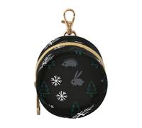 Winter Hedgehog Silhouette Black Baby Girl Pacifier Case Holder Portable Change Purse Key Holder, Baby Items Storage Container estuche para chupones de