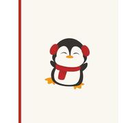 Winter Holiday Penguin Lined Composition Notebook | 7.5 x 9.25” Journal with 120 Cream Pages featuring Snowflake Design; Perfect Christmas Gift for Kids, Girls, Boys, Teens, Tweens