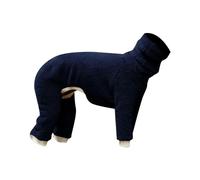 Winter Hoodie, Anti-Hair Loss, Outdoor Dog, Warm Turtleneck Sweater, Four Legged Dog Jacket Double Velvet Dog Coat 38 cm (Navy, XXL)
