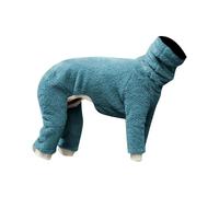 Winter Hoodie, Anti-Hair Loss, Outdoor Dog, Warm Turtleneck Sweater, Four Legged Dog Jacket Made of Double Velvet Pet Clothes Stand (Blue, XXL)