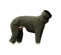 Winter Hoodie, Anti-Hair Loss, Outdoor Dog, Warm Turtleneck Sweater, Four Legged Dog Jacket Made of Double Velvet Raincoat Dog (Green, XL)