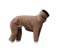 Winter Hoodie, Anti-Hair Loss, Outdoor Dog, Warm Turtleneck Sweater, Four Legged Dog Jacket Made of Double Velvet Dog Coat 38 cm (Brown, XXL)