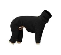 Winter Hoodie, Anti-Hair Loss, Outdoor Dog, Warm Turtleneck Sweater, Four Legged Dog Jacket Made of Double Velvet Raincoat Dog (Black, M)
