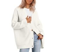 Winter Hoodie Casual Pullover with Long Sleeves for Women, Crew Neck, Oversized Rib Knit, 2023 Autumn/Winter Dusky Pink Blouse Women, White, XS
