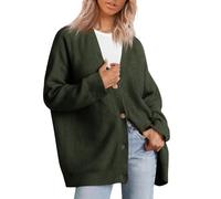 Winter Hoodie Casual Pullover with Long Sleeves for Women, Crew Neck, Oversized Rib Knit, 2023 Autumn/Winter Dusky Pink Blouse Women, Army Green, L