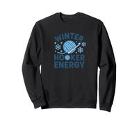 Winter Hooker Energy Cozy Crochet Vibes Funny Maker Quotes Sweatshirt