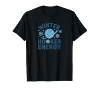 Winter Hooker Energy Cozy Crochet Vibes Funny Maker Quotes T-Shirt