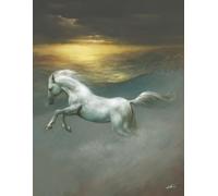 Winter Horse Notebook - Wide Ruled Composition Notebook, 8.5" x 11", 120 pages, full-color cover art painted by illustrator Jason Behnke.