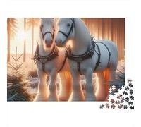Winter Horses Jigsaw Puzzle 1000 Pieces Gift Box Adults Challenging Fun Stress Relief Leisure 70x50cm/1000pcs