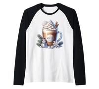 Winter Hot Cocoa Xmas Mug for Women Who Loves Coffee Latte Raglan Baseball Tee