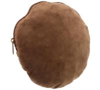 Winter Hot Water Bottle Cover Round Flannel Hand Warmer Case | Brown Minimalist Soft Touch, Anti-scald Insulated Sleeve, Bedside Use and Gifting, Hand Washable