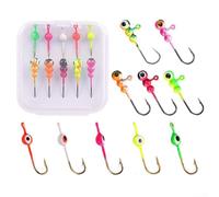 Winter Ice Fishing For Lure Soft Bait Jig Head With Glow And Realistic Big Eye Design For Sea Bass And Other Predatory Fish Available In 5 Or 10pcs(I)