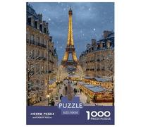 Winter in Paris Jigsaw Puzzles Puzzle for Adults Kids. 1000 Pieces Interesting Impossible Challenge Toy Educational Game Home Decoration for Educational Games Gifts 70x50cm/1000pcs