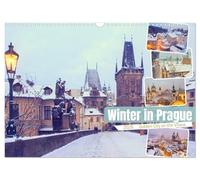 Winter in Prague (Wall Calendar 2026 DIN A3 landscape), CALVENDO 12 Month Wall Calendar: Snow magic in Prague, the golden city on the Vltava river