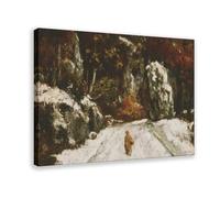 Winter in The Jura by Gustave Courbet Realism Symbolism Romanticism Prints Posters Canvas Deco Paintings Wall Art For Office Living Room Frame 12" L X