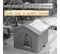 Winter Insulated Outdoor Cat House Weatherproof, Large Elevated Cats Bed, Stray Feral Shelter Condo (grey,Large)