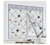 Winter Insulated Window Cover Window Insulation Kit Cold Weather Thermal Curtain with Heavy Cotton for Winterizing Windows in Home RV Basement(Light Gray,170*100)
