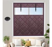 Winter Insulated Window Covers Visible Cold Weather Thermal Curtain Reusable Window Insulation Kit 3 Layer Heavy Cotton Insulated Window Blanket for Home Attic RV Keep Warm(Coffee,200x240cm)