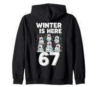 Winter Is Here 67 Funny Melting Snowmen Xmas Zip Hoodie