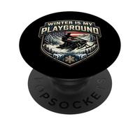 Winter Is My Playground Snowmobile American Snow Sled USA PopSockets Adhesive PopGrip