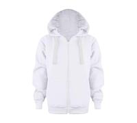 Winter Jacket Children's Sweatshirt Colour Solid Zip Jackets Long Hoodie Top Sleeves Up Girls Children Boys Coat & Jacket, White, 7-8 Jahre