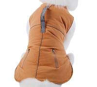 Winter Jacket, Dog Winter Vest, Warm Dog Coat, Cotton Dog Clothes, Puppy Winter Outfit, Winter Jacket for Small Medium Dogs Cotton Fabric Windproof Winter Vest Dog Coats for Cold Weather, Brown, Black