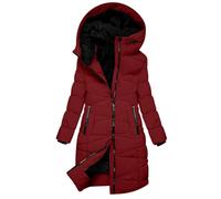 Winter Jacket for Women UK Ladies Fleece Lined Jacket Thick Warm Sherpa Lined Parkas Jackets Winter Plus Size Wool Coats Padded Quilted Full Zip Overcoat with Fuffly Hood Coats S-2XL Skiing Clearance