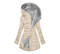 Winter Jacket for Women Warm Sherpa Lined Parkas Jackets Thickened Windproof Outerwear with Fur Hood Plus Size Puffer Down Padded Coat Warm Quilted Jacket Faux Fur Trim Fleece Overcoat Ladies Coats