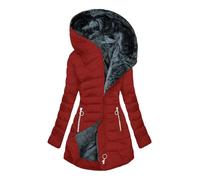 Winter Jacket for Women Warm Sherpa Lined Parkas Jackets Thickened Windproof Outerwear with Fur Hood Plus Size Puffer Down Padded Coat Warm Quilted Jacket Faux Fur Trim Fleece Overcoat Ladies Coats
