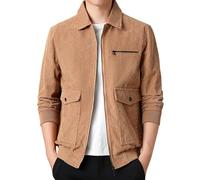 Winter Jacket Men,Men Solid Color Striped Lapel Zipper Cardigan Jacket Business Trend Comfortable Foreign Trade Casual Jacket