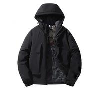 Winter Jacket Men's Warm Fleece Lined Jacket Winter Parka Windproof Outdoor Transition Jacket Winter Coat Fleece Jacket Cotton Coat Military Cargo Jacket Work Jacket, 01 black, XXL