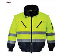 Portwest Hi Vis 3 in 1 Pilot Jacket Yellow / Navy L