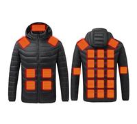 Winter Jackets for Men Heated Jacket with 8 Heating Zones Body Warmers Lightweight Quilted Jackets Soft Fleece Heated Hoodie Jacket Electric Coat Outerwear for Outdoor Climbing & Mountaineering