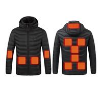 Winter Jackets for Men Heated Jacket with 8 Heating Zones Body Warmers Lightweight Quilted Jackets Soft Fleece Heated Hoodie Jacket Electric Coat Outerwear for Outdoor Climbing & Mountaineering