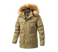 Winter Jackets for Men Heavy Weight Hooded Parka Jacket Waterproof Outdoor Quilted Insulated Padded Coats with Pockets