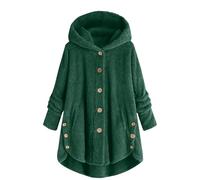 Winter Jackets for Women,Thick Warm Hooded Parkas Jacket Solid Button Down Sherpa Fleece Lined Coats Ladies Fluffy Teddy Bear Comfort Outwear Autumn Winter Plus Size Wool Coats S-5XL